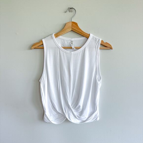ALO Yoga Crew Neck Cover Crop Tank White M - Picture 2 of 7
